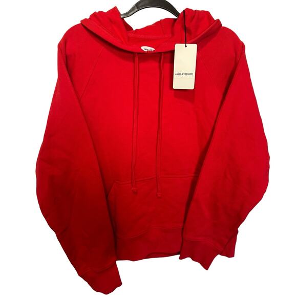 Zadig And Voltaire NWT Clipper Camo Skull Hoodie Sweatshirt Red Size Large - Picture 3 of 10